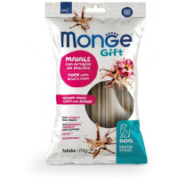 Лакомство Monge Gift Dog Puppy and Junior Medium & Maxi для щенков средних и крупных пород, со свининой, 210 г Лакомство Monge Gift Dog Puppy and Junior Medium & Maxi для щенков средних и крупных пород, со свининой, 210 г