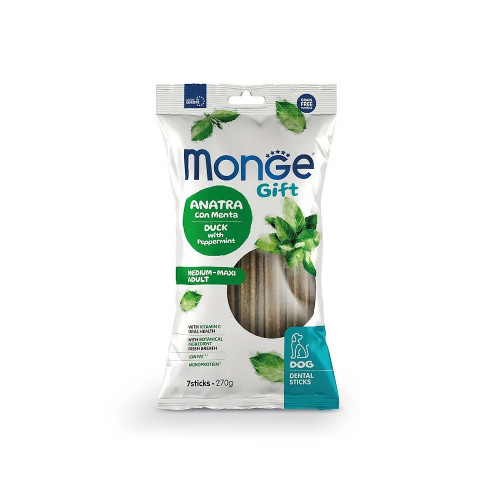 Ласощі Monge Gift Dog Medium & Maxi для собак середніх та великих порід, качка з м'ятою, 270 г