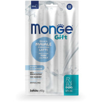 Ласощі Monge Gift Dog Puppy and Junior для цуценят, свинина з молоком, 45 г Ласощі Monge Gift Dog Puppy and Junior для цуценят, свинина з молоком, 45 г