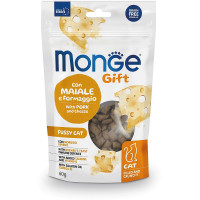 Ласощі Monge Gift Fussy Cat для котів, свинина і сир, 60 г Ласощі Monge Gift Fussy Cat для котів, свинина і сир, 60 г