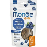Лакомство Monge Gift Cat Kitten для кошек, форель с черникой, 50 г Лакомство Monge Gift Cat Kitten для кошек, форель с черникой, 50 г