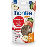 Ласощі Monge Gift Cat Dental для котів, кролик з яблуком, 50 г Ласощі Monge Gift Cat Dental для котів, кролик з яблуком, 50 г