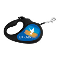Повідець-рулетка Waudog R-leash для собак, малюнок "Прапор", XS, до 12 кг, 3 м, стрічка, чорний Повідець-рулетка Waudog R-leash для собак, малюнок "Прапор", XS, до 12 кг, 3 м, стрічка, чорний