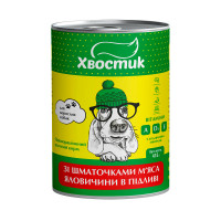 Консервы Хвостик для взрослых собак, с кусочками говядины в подливе, 415 г Консервы Хвостик для взрослых собак, с кусочками говядины в подливе, 415 г