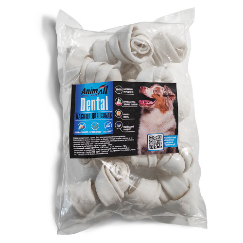 Кістка AnimAll Dental мюнхенська вузлова, для собак, 10-12 см, 10 штук