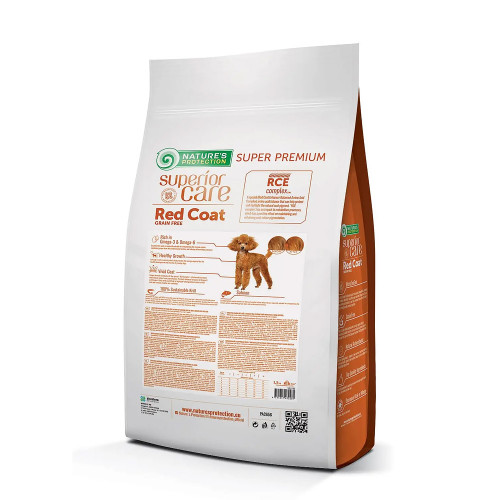 Сухой корм Natures Protection Red Coat Mini Breed для щенков мелких пород с рыжей шерстью, с лососем, 1.5 кг