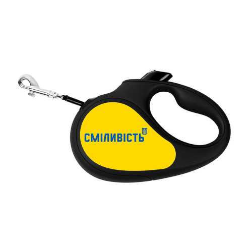 Поводок-рулетка Waudog R-leash для собак, рисунок "Смелость", L, до 50 кг, 5 м, лента, черный