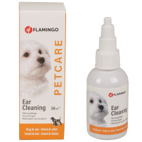 Капли Flamingo Petcare Ear Cleaner для чистки ушей собак и котов, 50 мл Капли Flamingo Petcare Ear Cleaner для чистки ушей собак и котов, 50 мл