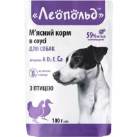 Влажный корм Леопольд мясной для собак, с птицей, в соусе, 100 г Влажный корм Леопольд мясной для собак, с птицей, в соусе, 100 г