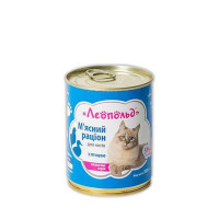 Влажный корм Леопольд мясной рацион для кошек, с птицей, 360 г Влажный корм Леопольд мясной рацион для кошек, с птицей, 360 г