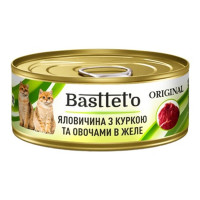 Вологий корм Bastteto для котів, з куркою та овочами в желе, 85 г Вологий корм Bastteto для котів, з куркою та овочами в желе, 85 г