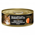 Влажный корм Bastteto для кошек, кусочки говядины с лососем, 85 г