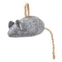 Игрушка Kareline Мышка для животных, из волокнины, с колокольчиком, 9 см Игрушка Kareline Мышка для животных, из волокнины, с колокольчиком, 9 см
