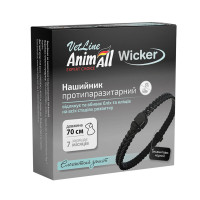 Ошейник AnimAll VetLine Wicker для кошек и собак, противопаразитарный, бархатно-черный, 70 см Ошейник AnimAll VetLine Wicker для кошек и собак, противопаразитарный, бархатно-черный, 70 см