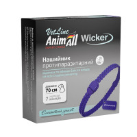 Ошейник AnimAll VetLine Wicker для кошек и собак, противопаразитарный, фиолетовый, 70 см Ошейник AnimAll VetLine Wicker для кошек и собак, противопаразитарный, фиолетовый, 70 см