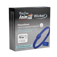 Ошейник AnimAll VetLine Wicker для кошек и собак, противопаразитарный, индиго (синий), 70 см Ошейник AnimAll VetLine Wicker для кошек и собак, противопаразитарный, индиго (синий), 70 см