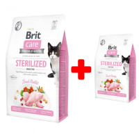Набор сухой Brit Care Cat GF Sterilized Sensitive, для кошек с чувствительным пищеварением, 2+0.4 кг, акция Набор сухой Brit Care Cat GF Sterilized Sensitive, для кошек с чувствительным пищеварением, 2+0.4 кг, акция