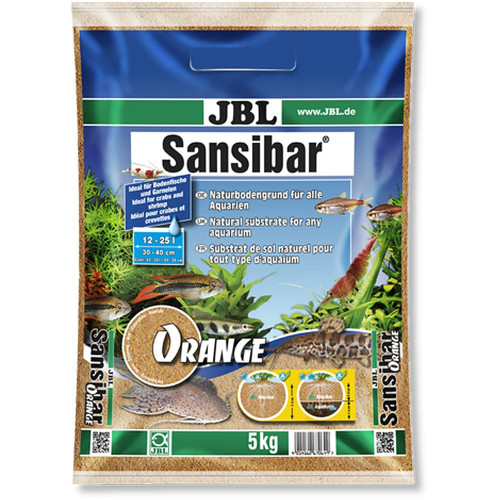 Грунт JBL Sansibar Orange для пресноводных и морских аквариумов, мелкий донный, оранжевый, 5 кг