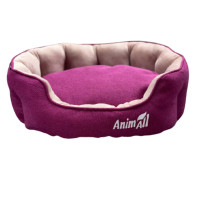 Лежанка AnimAll Royal Velours M Fuchsia для кошек и собак, 53×47×21 см