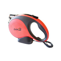 Поводок-рулетка AnimAll с LED-фонарем, для собак весом до 50 кг, 5 м, красно-черная Поводок-рулетка AnimAll с LED-фонарем, для собак весом до 50 кг, 5 м, красно-черная