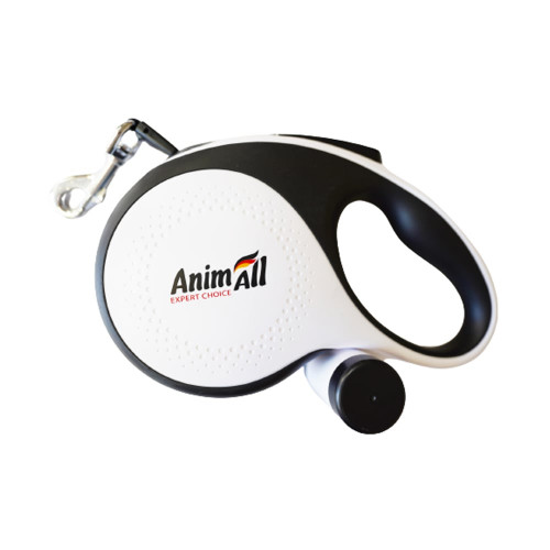 Поводок-рулетка AnimAll с диспенсером, для собак весом до 50 кг, 8 м, белая