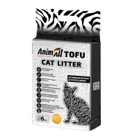 Соєвий наповнювач AnimAll Tofu Carbon для котів, з активованим вугіллям, 2.6 кг Соєвий наповнювач AnimAll Tofu Carbon для котів, з активованим вугіллям, 2.6 кг