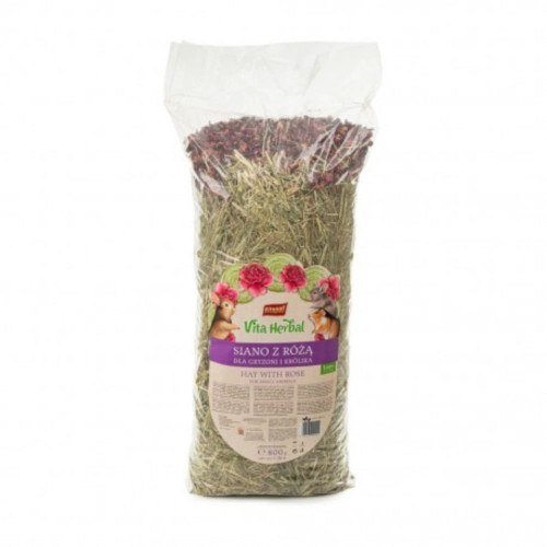 Сено Vitapol Vita Herbal для грызунов, с лепестками роз, 800 г