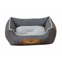 Лежак Animall Nena для собак и кошек, с ручкой-веревкой, размер XL, 73×59×18 см, серый Лежак Animall Nena для собак и кошек, с ручкой-веревкой, размер XL, 73×59×18 см, серый