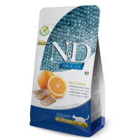 Беззерновой сухой корм Farmina N&D Ocean Herring&Orange Neutered для стерилизованных кошек, с селедкой и апельсином, 5 кг