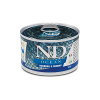Влажный корм Farmina N&D Grain Free OCEAN HERRING & SHRIMP ADULT MINI для собак мелких пород с сельдью, треской, тунцом и креветкой, 140 г Влажный корм Farmina N&D Grain Free OCEAN HERRING & SHRIMP ADULT MINI для собак мелких пород с сельдью, треской, тунцом и креветкой, 140 г