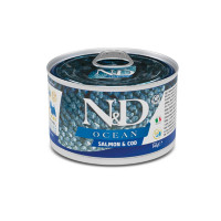 Влажный корм Farmina N&D Grain Free OCEAN SALMON & COD ADULT MINI для собак мелких пород, с лососем и треской, 140 г Влажный корм Farmina N&D Grain Free OCEAN SALMON & COD ADULT MINI для собак мелких пород, с лососем и треской, 140 г