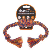 Игрушка AnimAll Fun канат-бочка с двумя узлами для собак, разноцветная, 27 см Игрушка AnimAll Fun канат-бочка с двумя узлами для собак, разноцветная, 27 см
