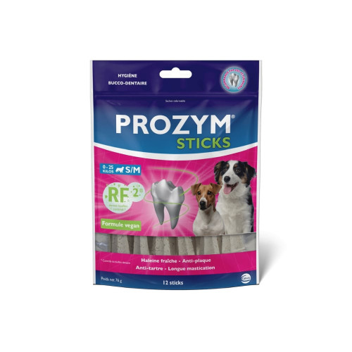 Жевательные стики Ceva Prozym для собак, размер S/M, 76 г, 12 палочек