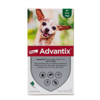 Капли от блох и клещей Elanco Advantix для собак весом до 4 кг, цена за 1 пипетку Капли от блох и клещей Elanco Advantix для собак весом до 4 кг, цена за 1 пипетку