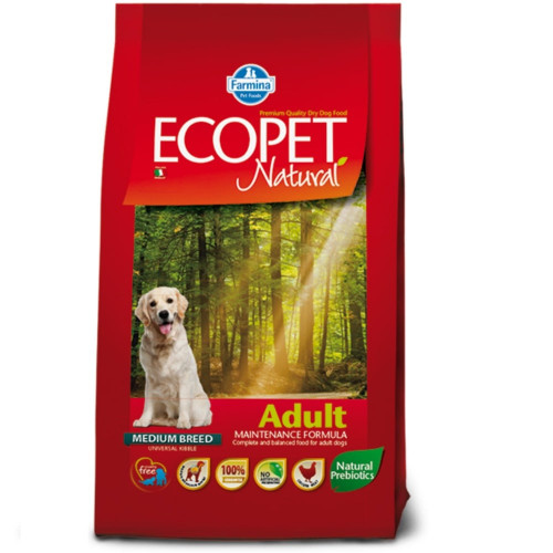 Сухой корм Farmina Ecopet Natural Adult Medium для взрослых собак средних пород, с курицей, 2.5 кг