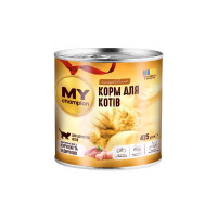 Влажный корм Мой чемпион для кошек, кусочки в желе с курицей и индейкой, 415 г Влажный корм Мой чемпион для кошек, кусочки в желе с курицей и индейкой, 415 г