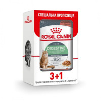 Влажный корм Royal Canin Digest Sensitive при чувствительном пищеварении у кошек, кусочки в соусе, 85 г, акция 3+1 Влажный корм Royal Canin Digest Sensitive при чувствительном пищеварении у кошек, кусочки в соусе, 85 г, акция 3+1