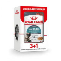 Влажный корм Royal Canin Hairball Care для выведения шерсти у кошек, кусочки в соусе, 85 г, акция 3+1 Влажный корм Royal Canin Hairball Care для выведения шерсти у кошек, кусочки в соусе, 85 г, акция 3+1