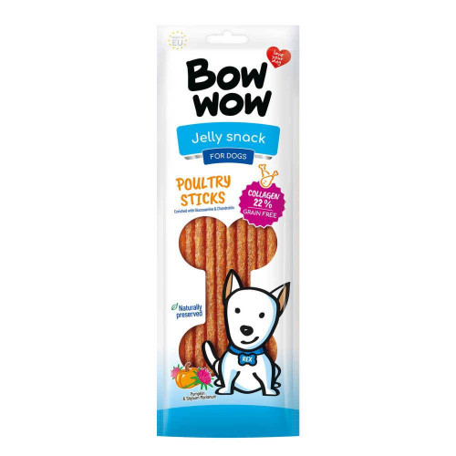 Лакомство для собак Bow wow протеиновые палочки говядина, птица, томаты и габруз, 22 см