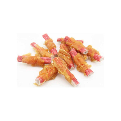 Лакомство Селянські Смаколики для собак, куриные крабовые палочки, крученые,  5-5.5 см, 500г
