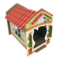 Когтеточка-домик Croci Villa для кошек, гофрированный картон, 42×35×50 см Когтеточка-домик Croci Villa для кошек, гофрированный картон, 42×35×50 см