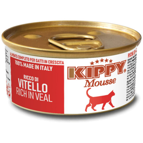 Влажный корм Kippy Mousse для взрослых кошек, мусс с телятиной, 85 г