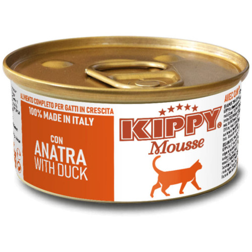 Влажный корм Kippy Mousse для взрослых кошек, мусс с уткой, 85 г