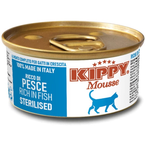 Влажный корм Kippy Mousse для стерилизованных кошек, мусс с рыбой, 85 г