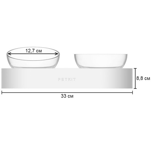 Годівниця Petkit Fresh Nano Pet Cat Two Bowl Stand для собак та котів, 275-480 мл, біла