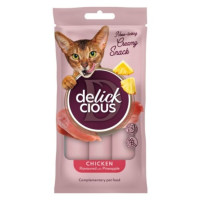 Ласощі Delickcious для котів, кремові з куркою та ананасом, додатковий корм, 0.12 кг Ласощі Delickcious для котів, кремові з куркою та ананасом, додатковий корм, 0.12 кг