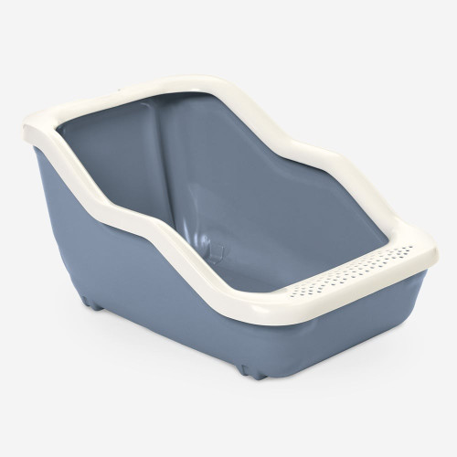 Туалет MPS NETTA OPEN DARK BLUE для кошек, с рамкой, синий, 54×39×29 см
