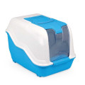 Туалет MPS NETTA CLOSE BLUE для кошек, бокс с фильтром, голубой, 54×39×40 см
