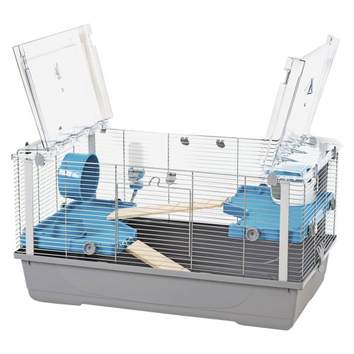 Клетка MPS EVA 22 GREY/CHROME для кроликов и морских свинок, серая, 79×45×42 см