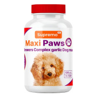 Витамины Supremo MAXI PAWS для собак крупных пород, комплекс пивных дрожжей с чесноком, 120 таблеток, 1 г Витамины Supremo MAXI PAWS для собак крупных пород, комплекс пивных дрожжей с чесноком, 120 таблеток, 1 г